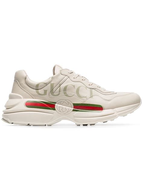 gucci rhyton sneakers logo mounth print or gucci logo|Gucci rhyton sneakers for women.